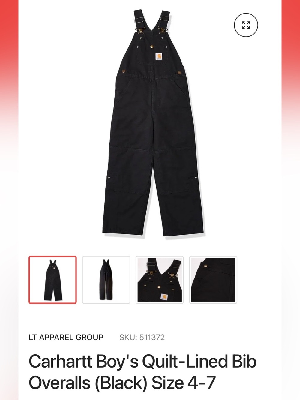 Like new! Carhartt Black Women's Bib Overalls! Size 7!